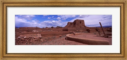 Framed Pecos Pueblo mission church ruins, Pecos National Historical Park, New Mexico, USA Print
