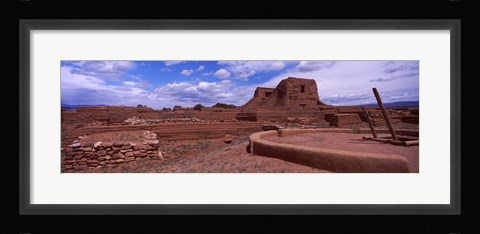 Framed Pecos Pueblo mission church ruins, Pecos National Historical Park, New Mexico, USA Print