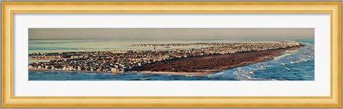 Framed View across the inlet to an island city Brigantine from Atlantic City, Atlantic County, New Jersey, USA Print