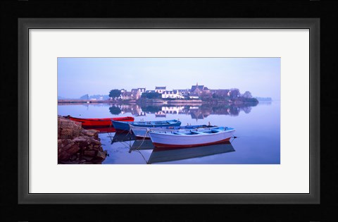 Framed Misty sunrise over Etel River, Saint-Cado, Morbihan, Brittany, France Print