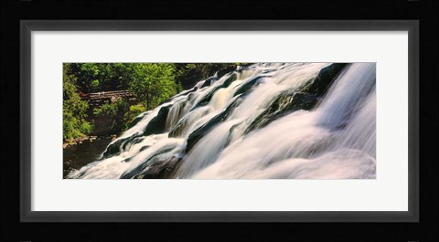 Framed Waterfall in a forest, Bond Falls, Upper Peninsula, Michigan, USA Print