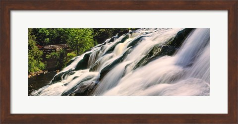 Framed Waterfall in a forest, Bond Falls, Upper Peninsula, Michigan, USA Print