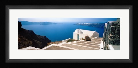 Framed Steps leading to church, Santorini, Cyclades Islands, Greece Print