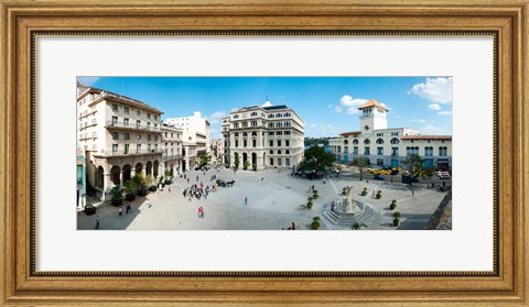 Framed Town Square, Plaza De San Francisco, Old Havana, Havana, Cuba Print