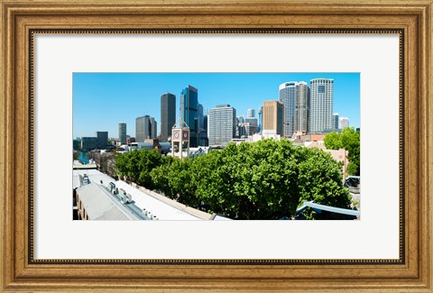 Framed Skyscrapers in a city, Cumberland Street, Sydney, New South Wales, Australia Print