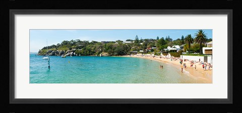 Framed People on the beach, Camp Cove, Watsons Bay, Sydney, New South Wales, Australia Print