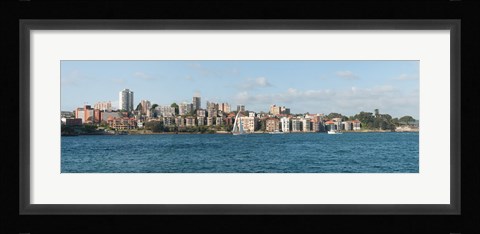 Framed Apartments and houses at the waterfront, Waruda Street, Kirribilli Avenue, Kirribilli, Sydney, New South Wales, Australia Print