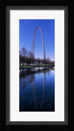 Framed Gateway Arch reflecting in the river, St. Louis, Missouri, USA Print