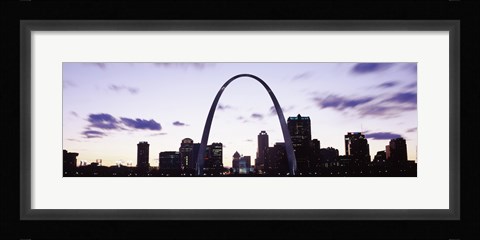 Framed Gateway Arch with city skyline, St. Louis, Missouri Print