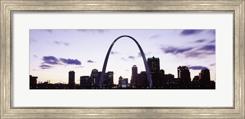 Framed Gateway Arch with city skyline, St. Louis, Missouri Print