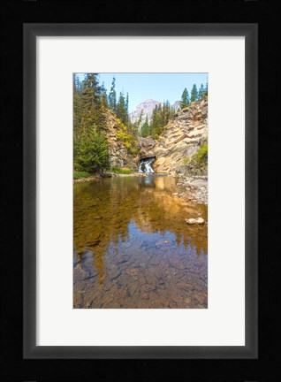Framed Flowing stream in a forest, Banff National Park, Alberta, Canada Print
