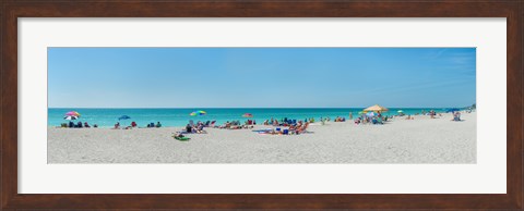 Framed People on the beach, Venice Beach, Gulf Of Mexico, Venice, Florida, USA Print