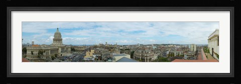 Framed High angle view of a cityscape, El Capitolio, Havana, Cuba Print