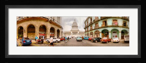 Framed Street View of Government buildings in Havana, Cuba Print