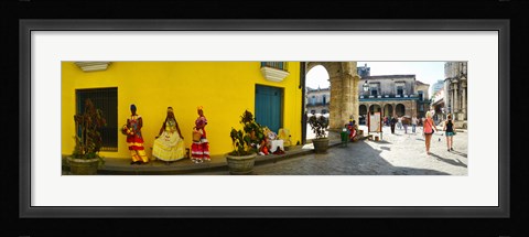 Framed People in Native dress on Plaza De La Catedral, Havana, Cuba Print