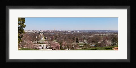 Framed John F. Kennedy gravestones at a gravesite, Arlington National Cemetery, Arlington, Virginia, USA Print