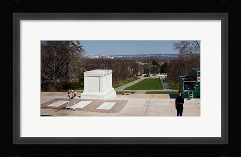 Framed Tomb of a soldier in a cemetery, Arlington National Cemetery, Arlington, Virginia, USA Print