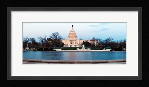 Framed Government building at dusk, Capitol Building, National Mall, Washington DC Print