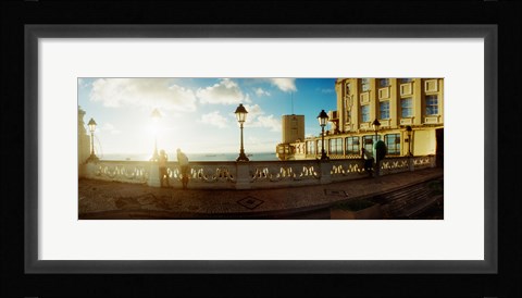 Framed Lacerda Elevator on the coast at sunset, Pelourinho, Salvador, Bahia, Brazil Print