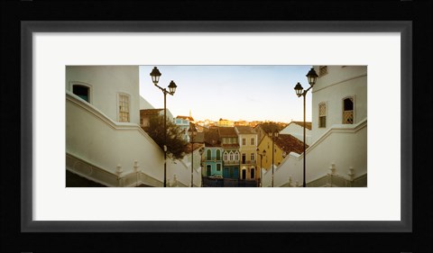 Framed Steps leading up to Igreja do Santissimo Sacramento Do Passo, Pelourinho, Salvador, Bahia, Brazil Print