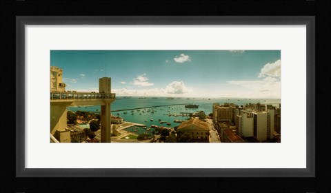 Framed Buildings on the coast, Lacerda Elevator, Pelourinho, Salvador, Bahia, Brazil Print
