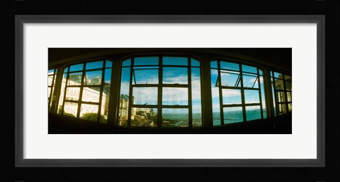 Framed Coast viewed through from a window of Lacerda Elevator, Pelourinho, Salvador, Bahia, Brazil Print