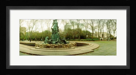 Framed Fountain in a park, Bailey Fountain, Grand Army Plaza, Brooklyn, New York City, New York State, USA Print