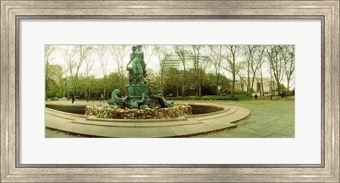 Framed Fountain in a park, Bailey Fountain, Grand Army Plaza, Brooklyn, New York City, New York State, USA Print