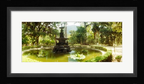 Framed Fountain in a botanical garden, Jardim Botanico, Corcovado, Rio de Janeiro, Brazil Print