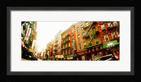 Framed Buildings along the street, Chinatown, Manhattan, New York City, New York State, USA Print