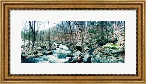 Framed River flowing through a valley, Hudson Valley, New York State Print