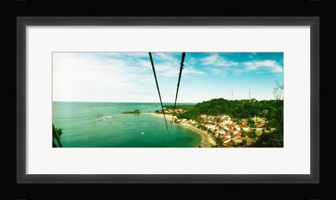 Framed Zip line ropes for zip inning over the beach, Morro De Sao Paulo, Tinhare, Cairu, Bahia, Brazil Print