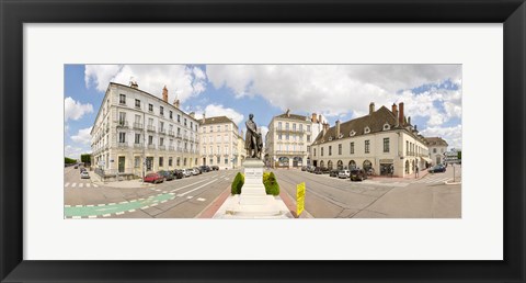 Framed Nicephore Niepce Statue at town square, Port Villiers Square, Chalon-Sur-Saone, Burgundy, France Print