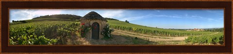 Framed Beaujolais vineyard, Saules, Saone-Et-Loire, Burgundy, France Print