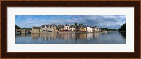 Framed Medieval town at the waterfront, St. Goustan, Auray, Gulf Of Morbihan, Morbihan, Brittany, France Print