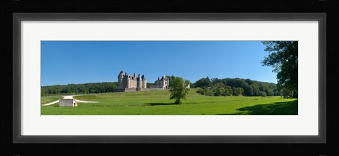 Framed Castle on a hill, Chateau de Montpoupon, Indre-Et-Loire, Pays-De-La-Loire, Touraine, France Print