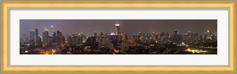 Framed High angle view of city at dusk, Bangkok, Thailand Print