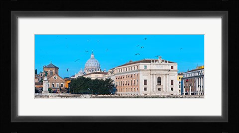 Framed St. Peter's Basilica in Vatican City, Ponte Sant Angelo, Rome, Lazio, Italy Print