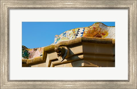 Framed Architectural detail of a building, Park Guell, Barcelona, Catalonia, Spain Print