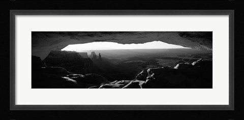 Framed Mesa arch at sunrise in black and white, Canyonlands National Park, Utah Print