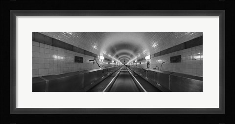 Framed Underground walkway, Old Elbe Tunnel, Hamburg, Germany Print