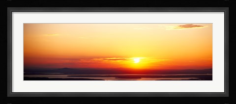 Framed Sunset over mountain range, Cadillac Mountain, Acadia National Park, Maine, USA Print