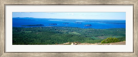 Framed High angle view of a bay, Frenchman Bay, Bar Harbor, Hancock County, Maine, USA Print