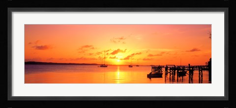 Framed Ocean sunset Bahamas Print