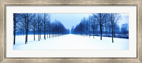 Framed Winter in Schleissheim Bavaria Germany Print