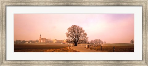 Framed Tree &amp; road Lansberg vicinity Germany Print