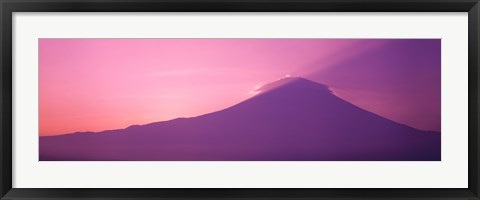 Framed Sunset over Mt Fuji Shizuoka Japan Print