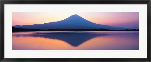 Framed Mt Fuji reflection in a lake, Shizuoka Japan Print