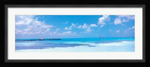 Framed Wind Surfers in Cancun Mexico Print