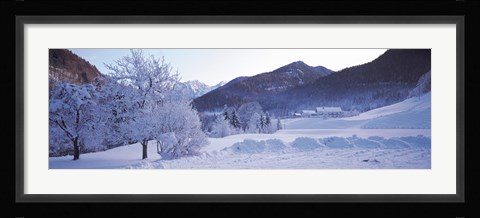 Framed Winter in Ramsau Germany Print